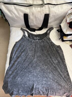 Lovesick Washed Black Racerback Tank Top